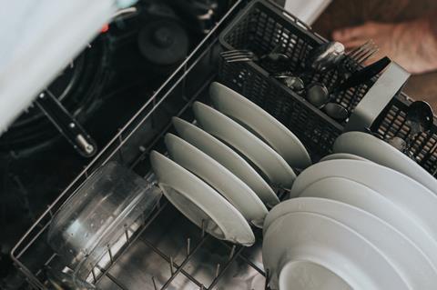 clean dishes in dishwasher