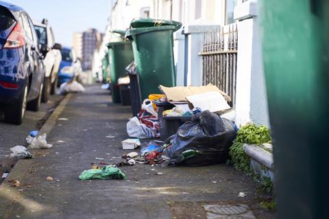 plastic waste rubbish wheelie bin