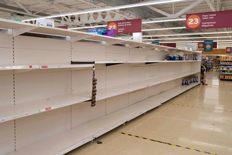 Sainsburys empty shelves shortages