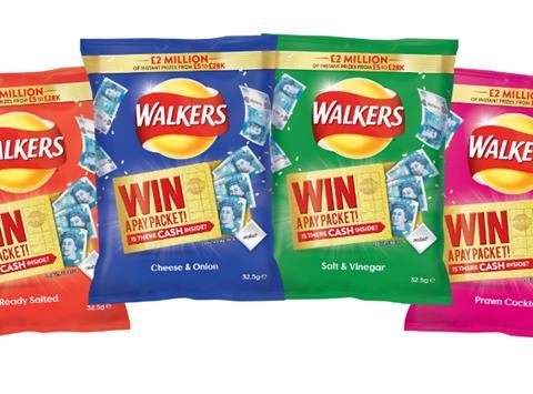 Walkers core crisp range with 2017 Pay Packet promo