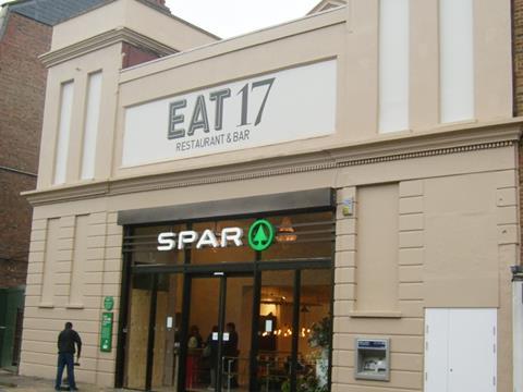 Spar shop frontage Hackney