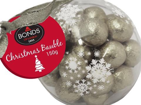 Bonds Silver chocolate bauble