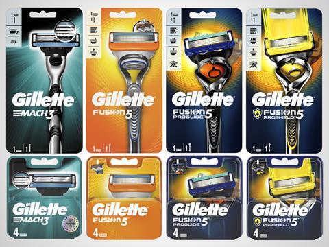 Gillette packaging redesign 2018