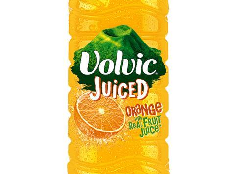 New-look Volvic Juiced, orange