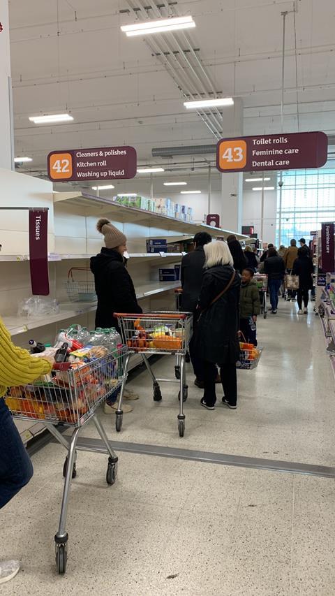 Sainsburys coronavirus panic buying