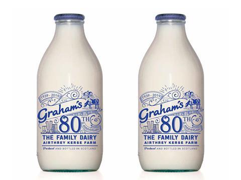 Grahams glass bottle milk