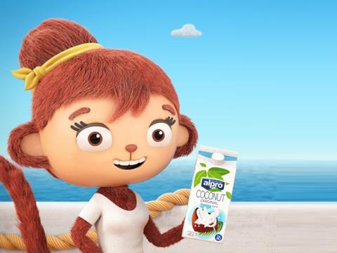 Alpro brand dairy alternatives cartoon advert sales rise