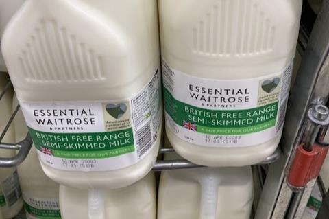Waitrose free range milk