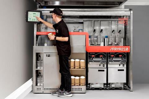 Karakuri robot fryer being operated by Nando's worker