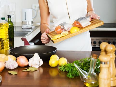 woman cooking kitchen ingredients