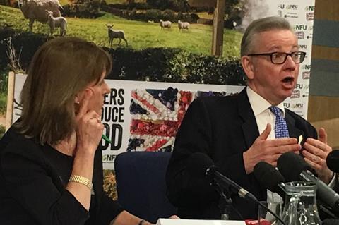 michael gove minette batters at nfu conference 2019