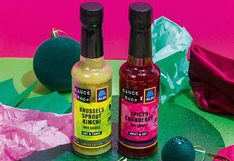 Sauce Shop X Aldi both products portrait 2. Credit Sauce Shop