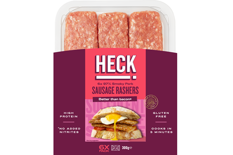 Heck sausage rashers new packaging