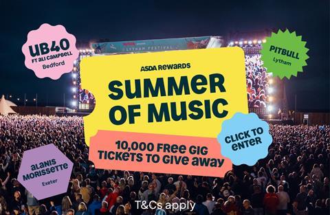 Asda Rewards partners with Live Nation to give away free gig tickets