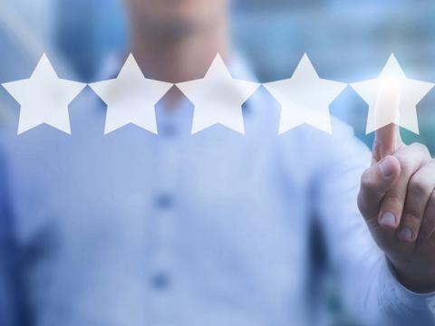 Product recommendations review star rating