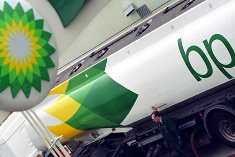 BP logo and lorry