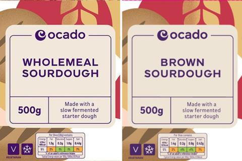 Ocado sourdough packaging