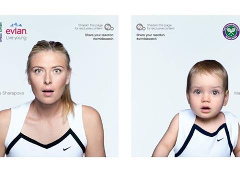 Evian Wimbledon ad Sharapova