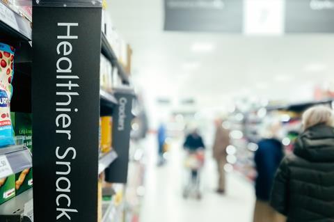 health aisle shelf supermarket healthy food upf hfss waitrose