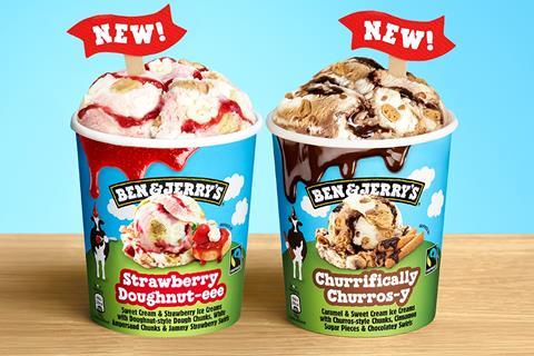 ben and jerrys ice cream tubs Churros and Doughnut