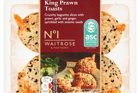 Waitrose No1 King Prawn Toasts 140g