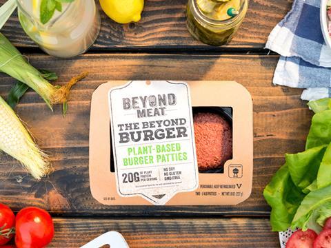 Beyond Meat plant-based vegan burger US pack shot