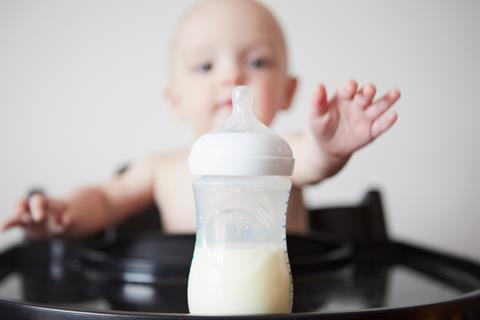 Baby with bottle