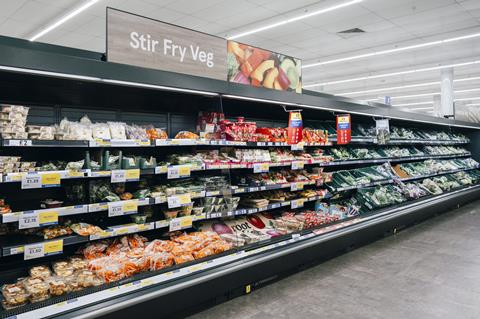 Tesco Plymouth fruit and veg aisle