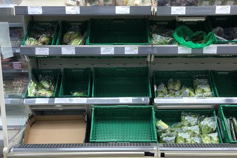 Waitrose empty shelves lettuce shortage
