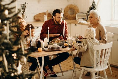 christmas dinner table family