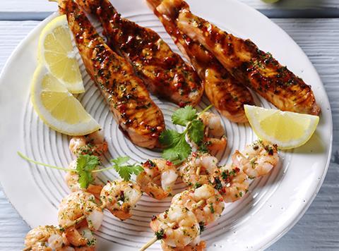 Asda prawn and salmon skewers