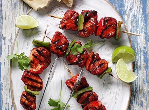 Asda Tandoori turkey skewers