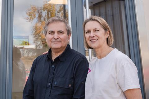 Franco and Caroline Beer, Boka Founders outside their new £2m factory