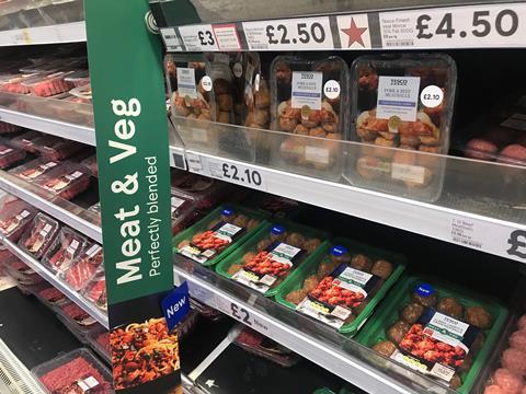 Tesco meat and veg fixture