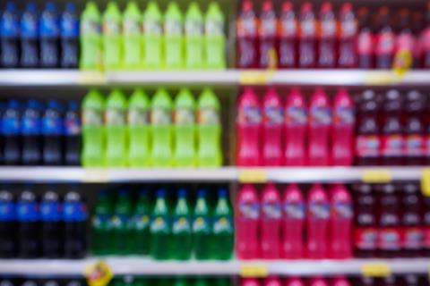 Brightly coloured drinks shelf GettyImages-843992944