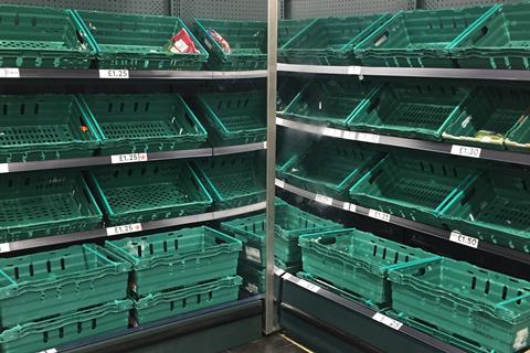 Tesco empty shelves