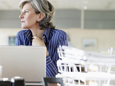 business woman at laptop in office