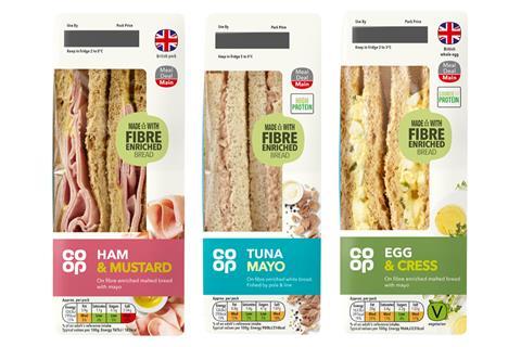 Co-op - Ham & Mustard Sandwich - Fibre Enriched Bread copy