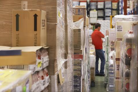 Boxes warehouse worker