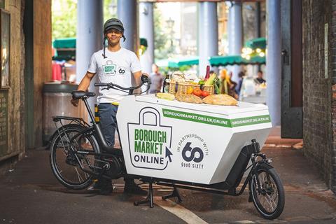 Borough market online delivery bike rider