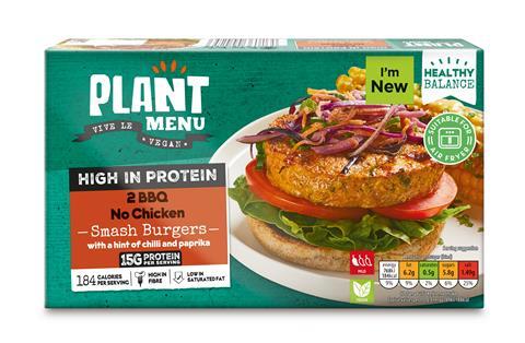 Plant Menu BBQ No Chicken Smash Burger