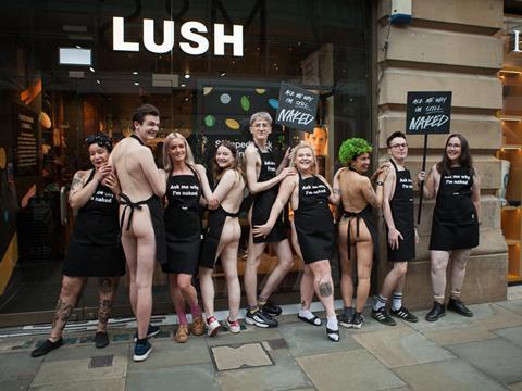 lush manchester naked staff plastic free store