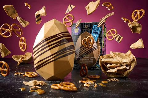 MAN-094613-004-Irr Pretzel Crunch Golden Chocolate Egg-LO