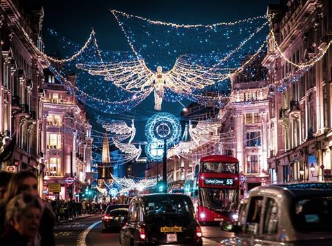 london regent high street christmas lights