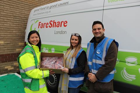 Greenyard Frozen - Samantha Lai from FareShare (left), with Greenyard Frozen staff