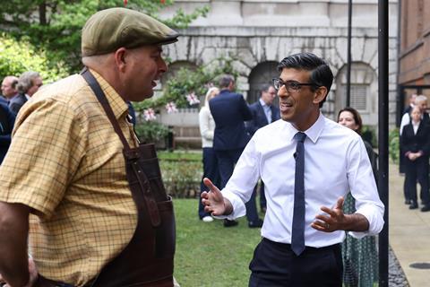Prime Minister Rishi Sunak attends the Farm to Fork Summit in the gardens of 10 Downing Street.