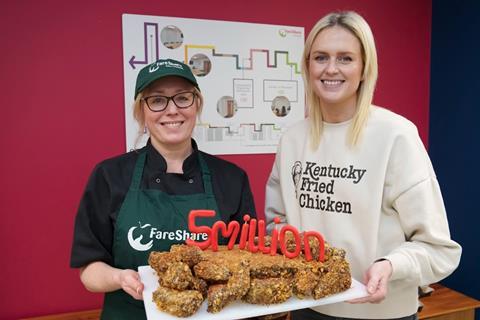 FareShare culinary lead Lissa Mullon (left) and KFC director of food and quality Jo Tivers (right)