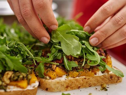 Sandwich being prepared