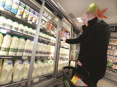 shopper dairy aisle