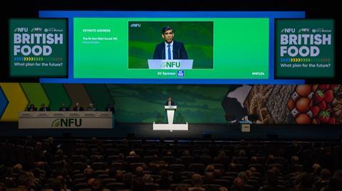 NFU 2024 conference Rishi Sunak  Picture by Simon Walker  No 10 Downing Street